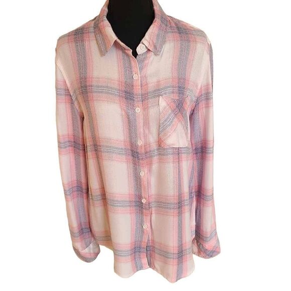 Altar'd State Lightweight Long Sleeve Button Front Blouse - Picture 1 of 11